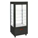 Vitrine 4 zijden T° positief, 5 niveaus in glas, geventileerd, 480 Lit., ZWART - Main Image