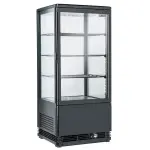 Vitrine tafelmodel geventileerd, 4 glazen zijden, 4 niveau, 80 litres - "Zwart" - Main Image