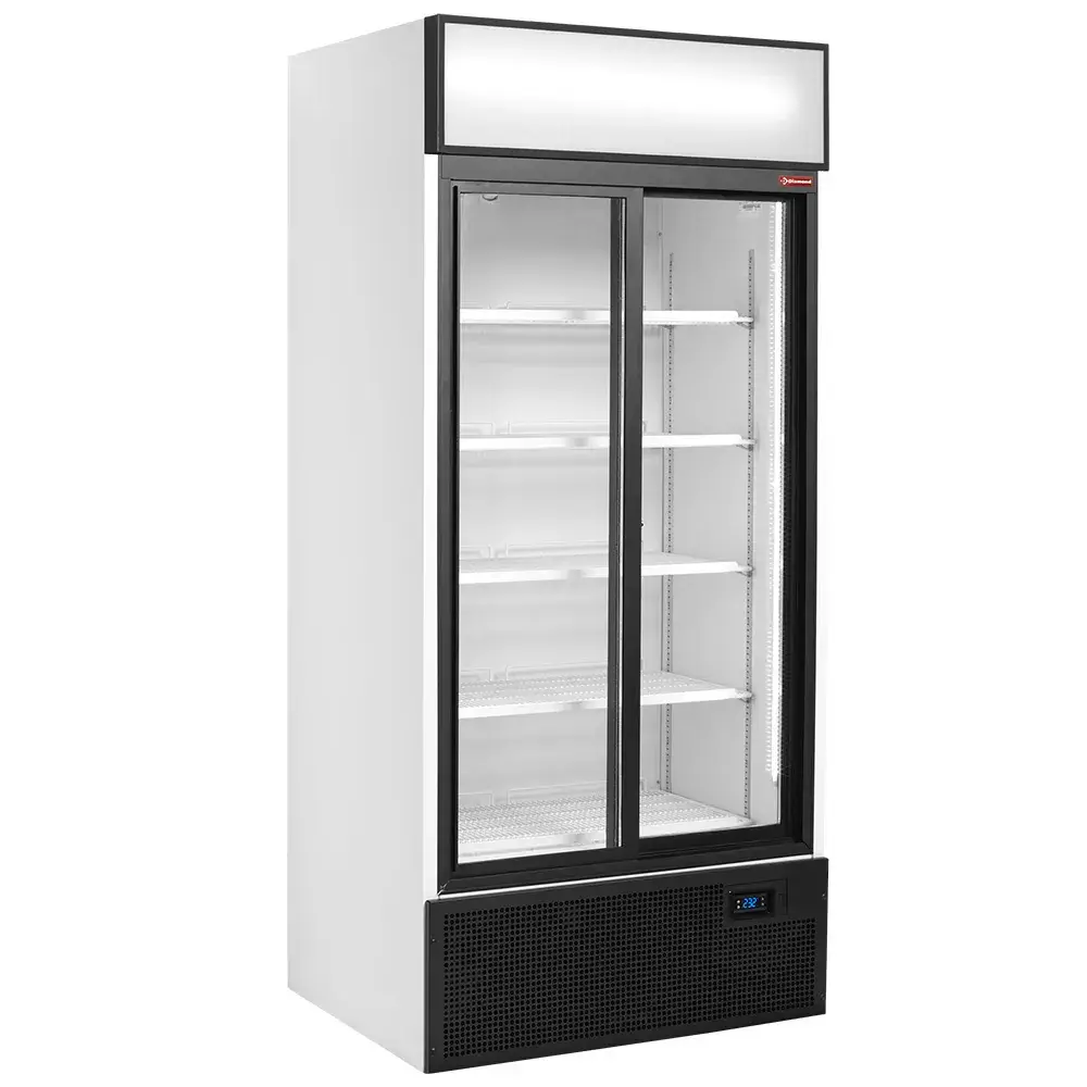 Vitrinekast positieve T°, geventileerd, 760L., 2 schuifdeuren, met lichtbak - Main Image