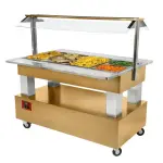 Warm buffet, bain-marie, 4x GN 1/1-150 (Licht eiken hout) - Main Image
