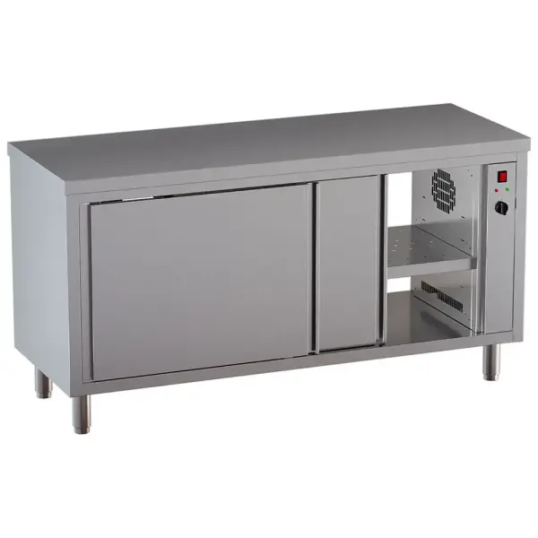 Warmkasttafel, schuifdeuren, centrale doorgeefopening - Main Image