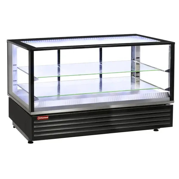 Warmte vitrine EN of GN, geventileerd, 2 niv., ZWART - Main Image