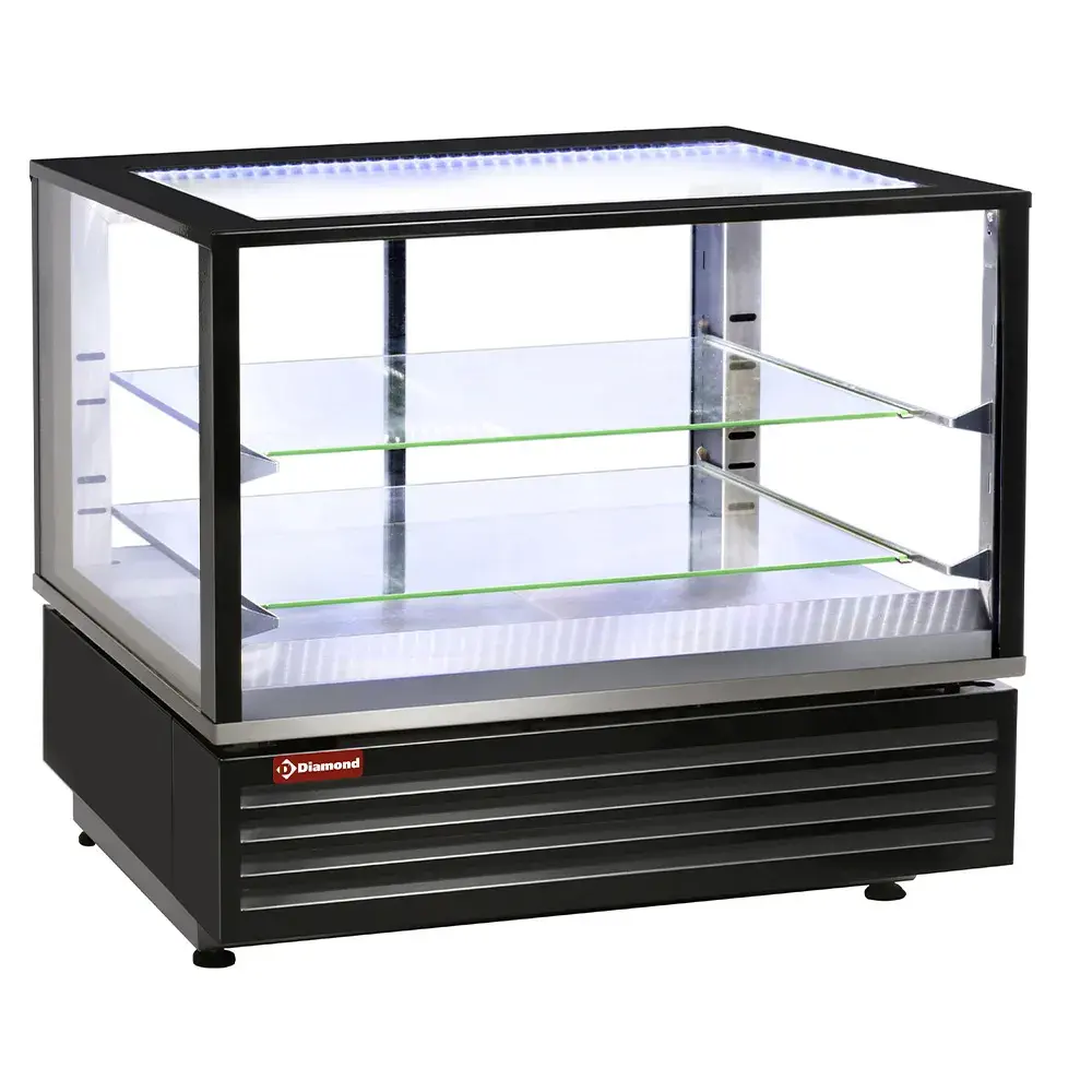 Warmte vitrine EN of GN, geventileerd, 2 niveaus, ZWART - Main Image