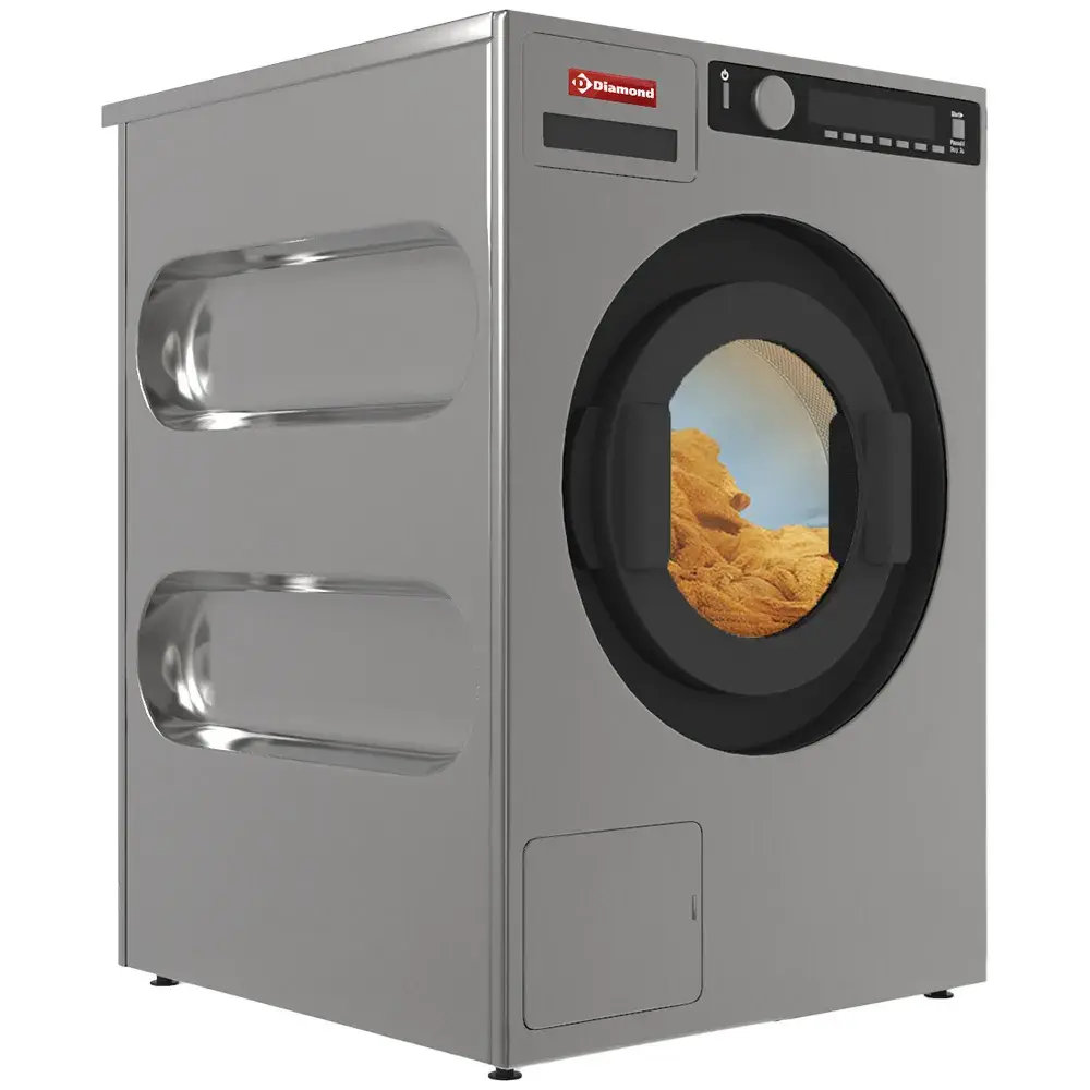 Wascentrifugemachine 8 kg "inox-titanium", met afvoerpomp - Main Image