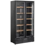 Wijnkast vitrine, dubbele deur, 460 liter, 1 temperatuur - ZWART - Main Image