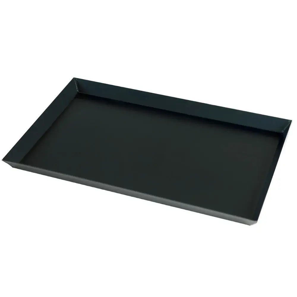Zwarte stalen bakplaat 600x400, uitlopende rand 30 mm - Main Image