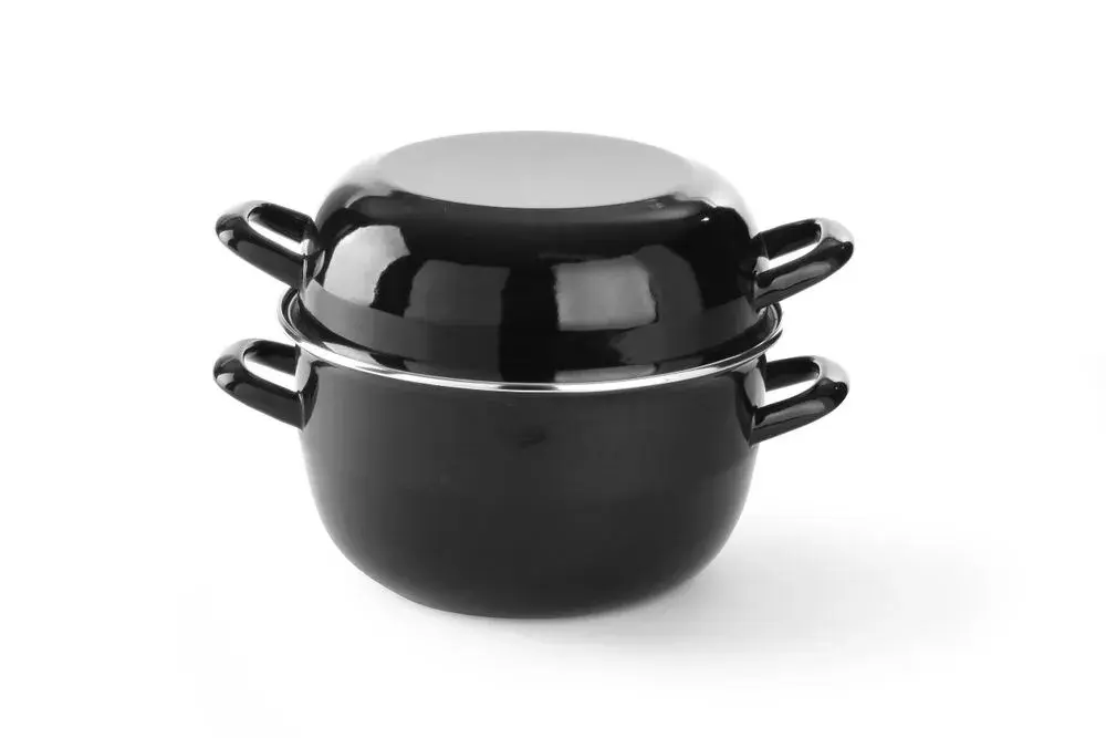 Mosselpan geëmailleerd - met deksel - Main Image
