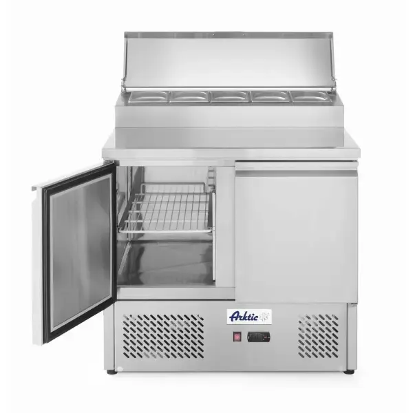 Saladette met 2 deuren en verhoogde GN vitrine 300L - Main Image