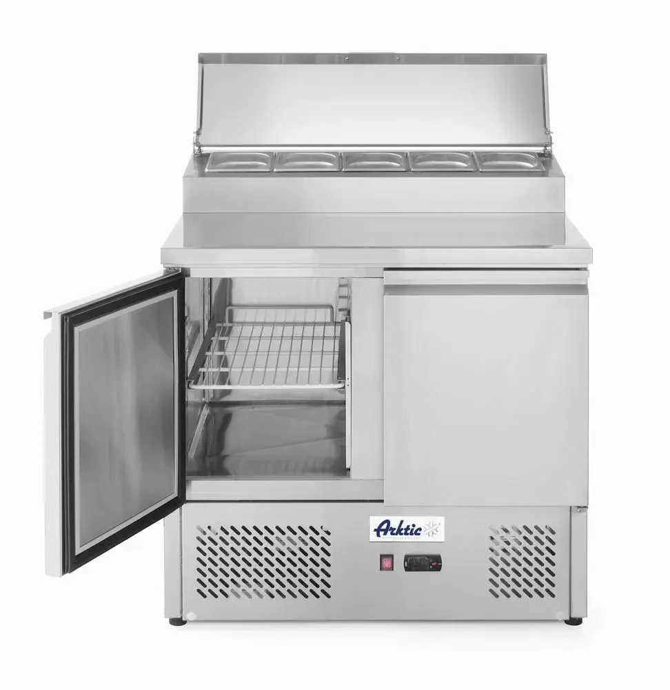 Saladette met 2 deuren en verhoogde GN vitrine 300L - Main Image