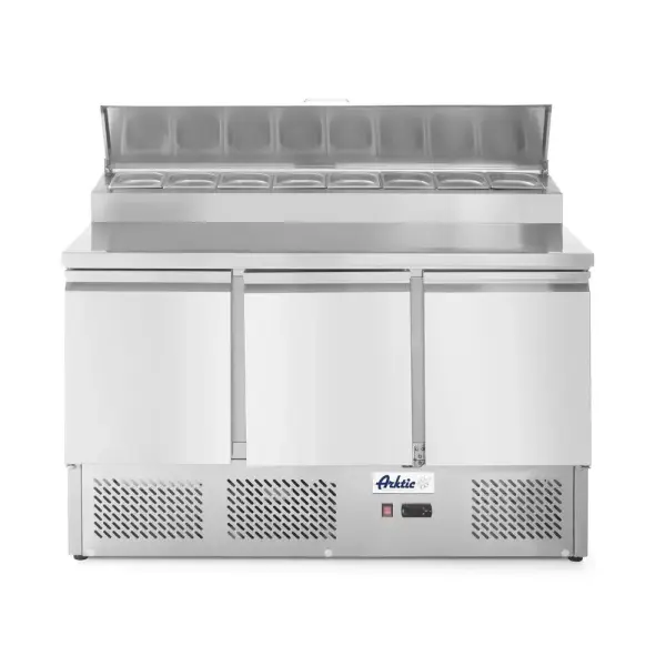 Saladette met 3 deuren en verhoogde GN vitrine 380L - Main Image