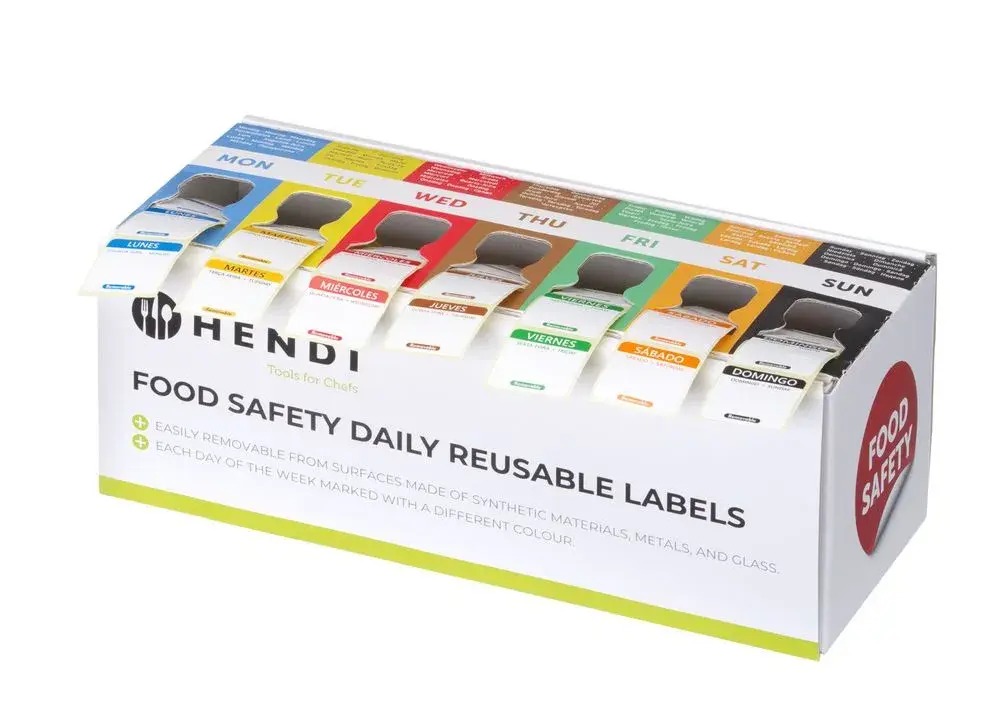Set voedselveiligheidsstickers, multifunctioneel, eenvoudig verwijderbaar, met een dispenser - Main Image