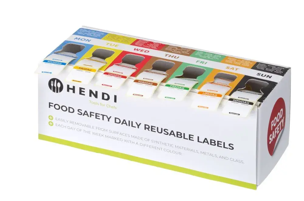 Set voedselveiligheidsstickers, multifunctioneel, eenvoudig verwijderbaar, met een dispenser - Main Image