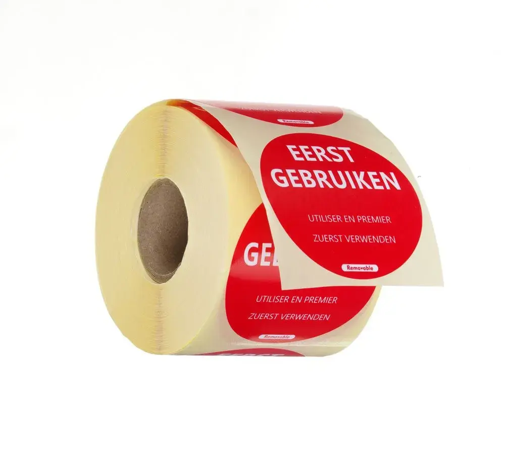 Voedselveiligheidsstickers, multifunctioneel, eenvoudig verwijderbaar, “EERST GEBRUIKEN” - Main Image