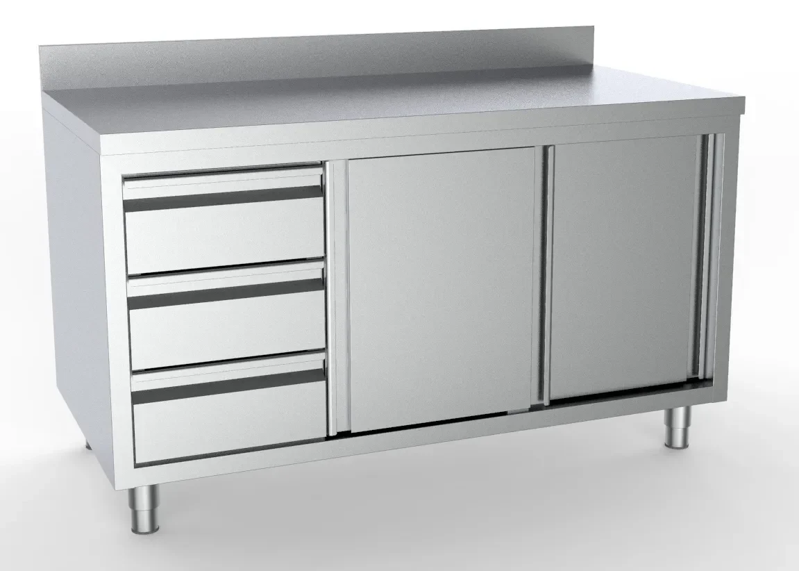 700 WERKTAFEL SCHUIFDEUREN LADEN LINKS MET RAND 1400 - Main Image