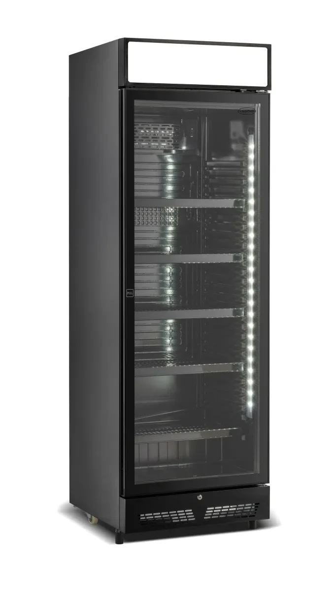 DRANKENKOELKAST 1 GLASDEUR ZWART MET LICHTBAK SVE-450 BLC - Main Image