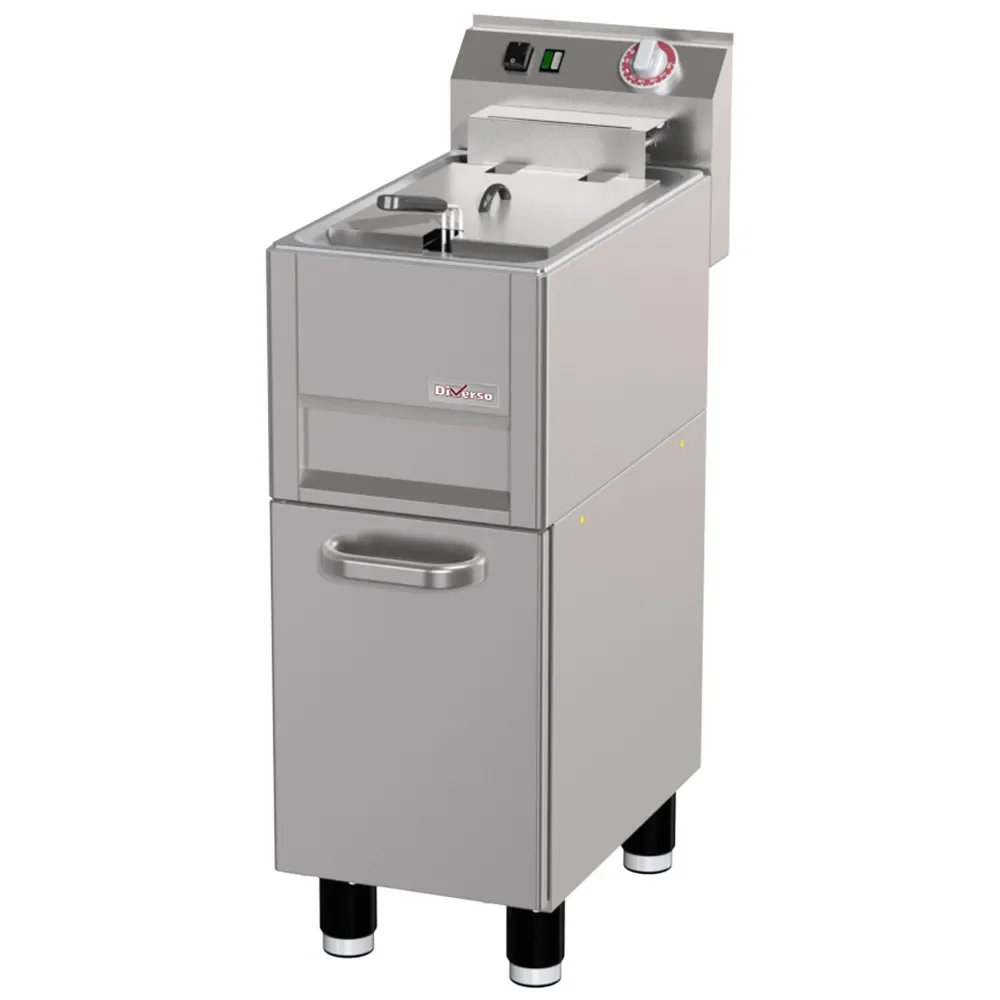 Elektrische friteuse 13 liter op meubel, met afvoer - Main Image