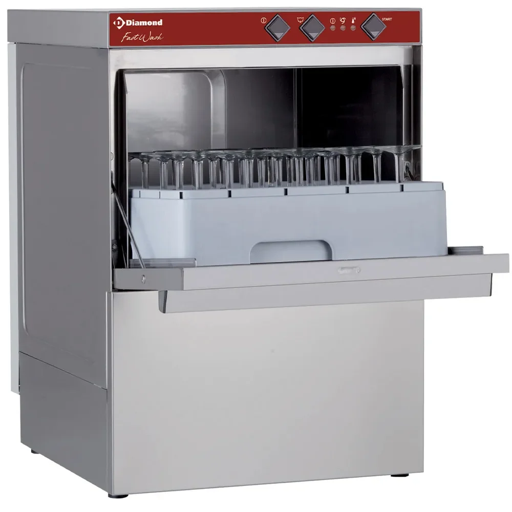 Glazenwasser en vaatwasser vierkante mand 450x450 mm + afvoerpomp - Main Image