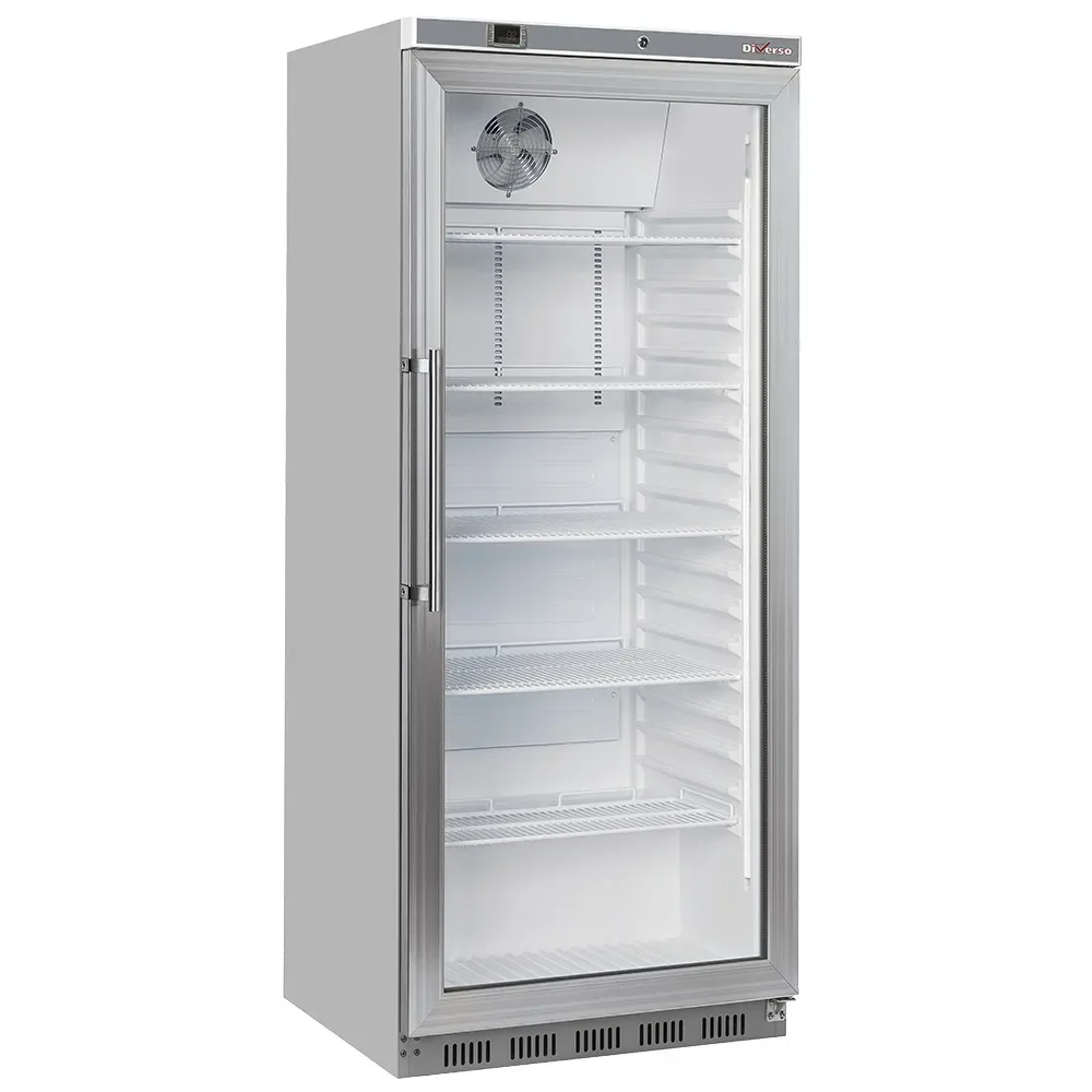 Koelkast GN 2/1, glazen deur, geventileerd, 600 liter. R.V.S. - Main Image