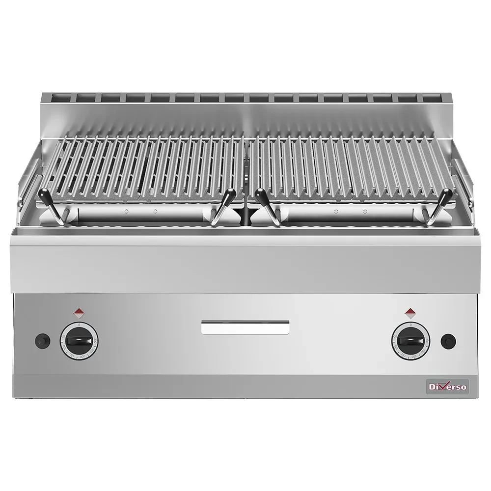 Lavasteengrill - 1/1 module - bakrooster in gietijzer "double face" - Main Image