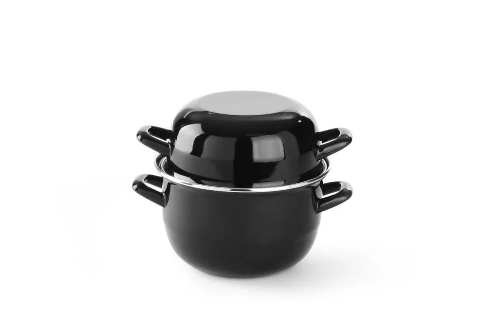 Mosselpan geëmailleerd - met deksel - Main Image