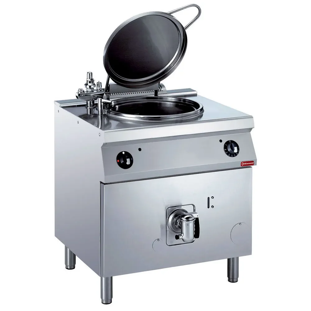 Ronde elektrische kookketel 60 liter, indirecte verwarming, op onderstel - Main Image