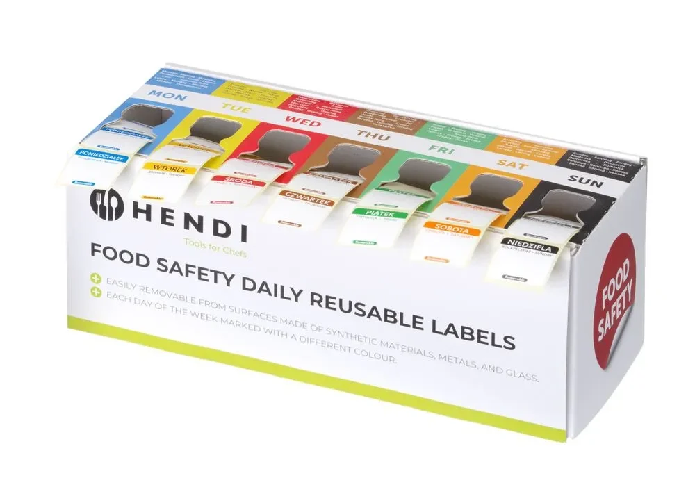 Set voedselveiligheidsstickers, multifunctioneel, eenvoudig verwijderbaar, met een dispenser - Main Image
