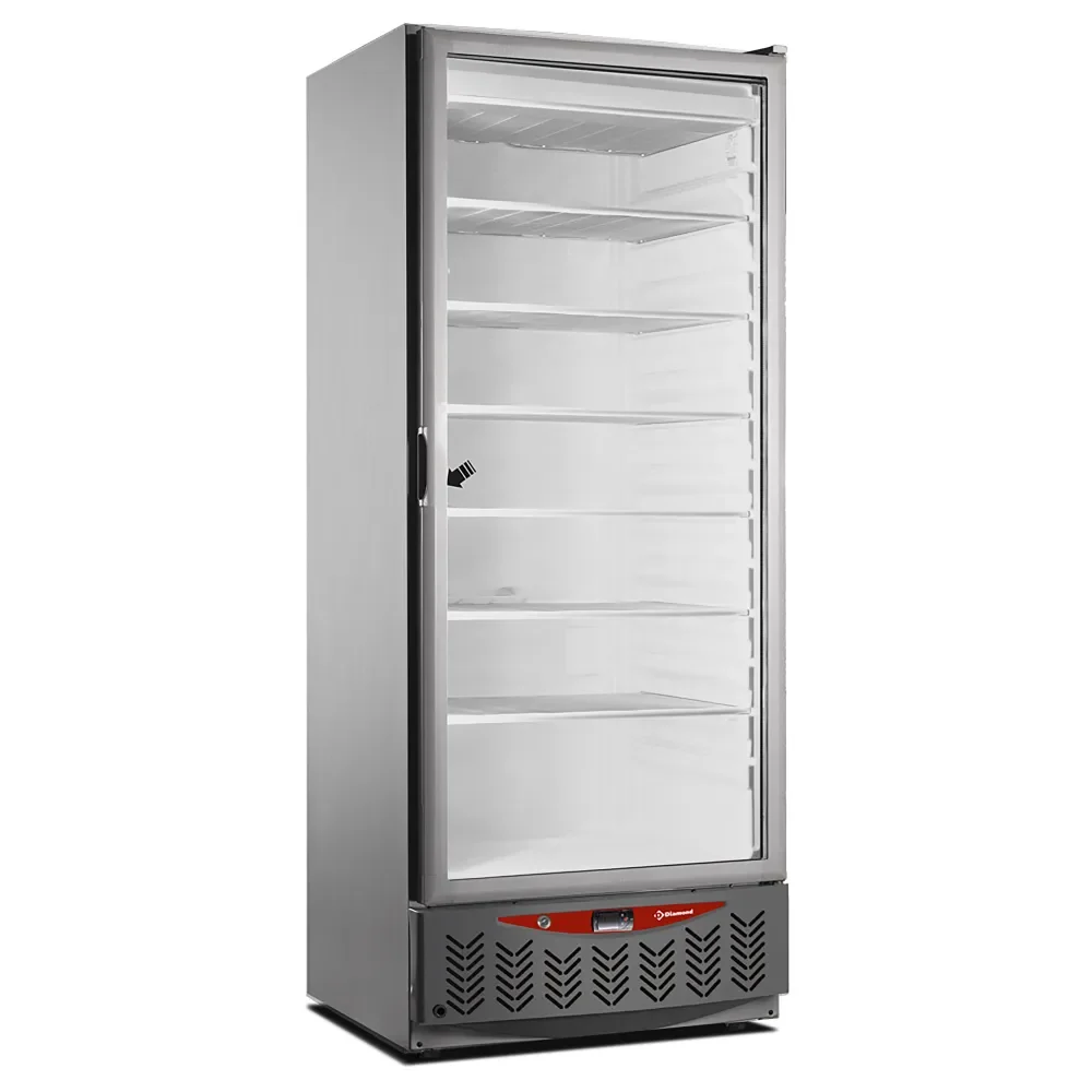 Statische vrieskast, glazen deur, 525 liter, GN2/1+600x400, roestvrij staal - Main Image