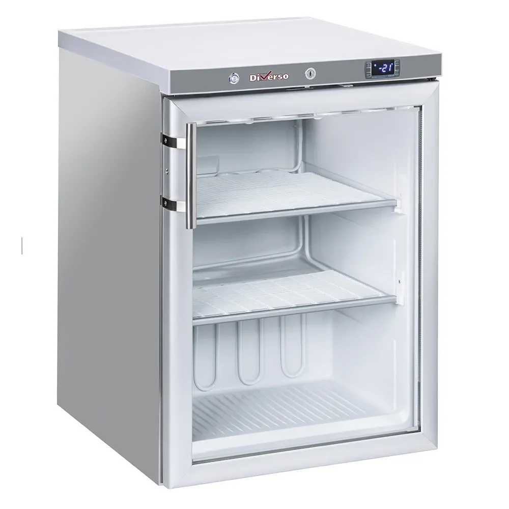 Statische vriezer, glazen deur, 200 liter - R.V.S. - Main Image