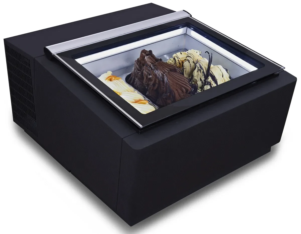 TAFELMODEL SCHEPIJSVITRINE ZWART OPENT AAN DE KLANTZIJDE - Main Image