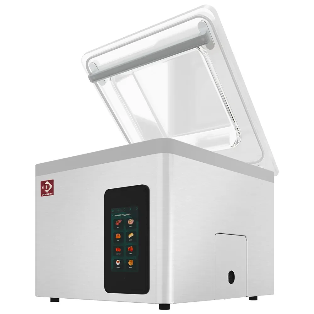 Vacuümmachine, roestvrijstalen kuip 370x420xh180 mm. 21 m3/u TOUCH-scherm - Main Image