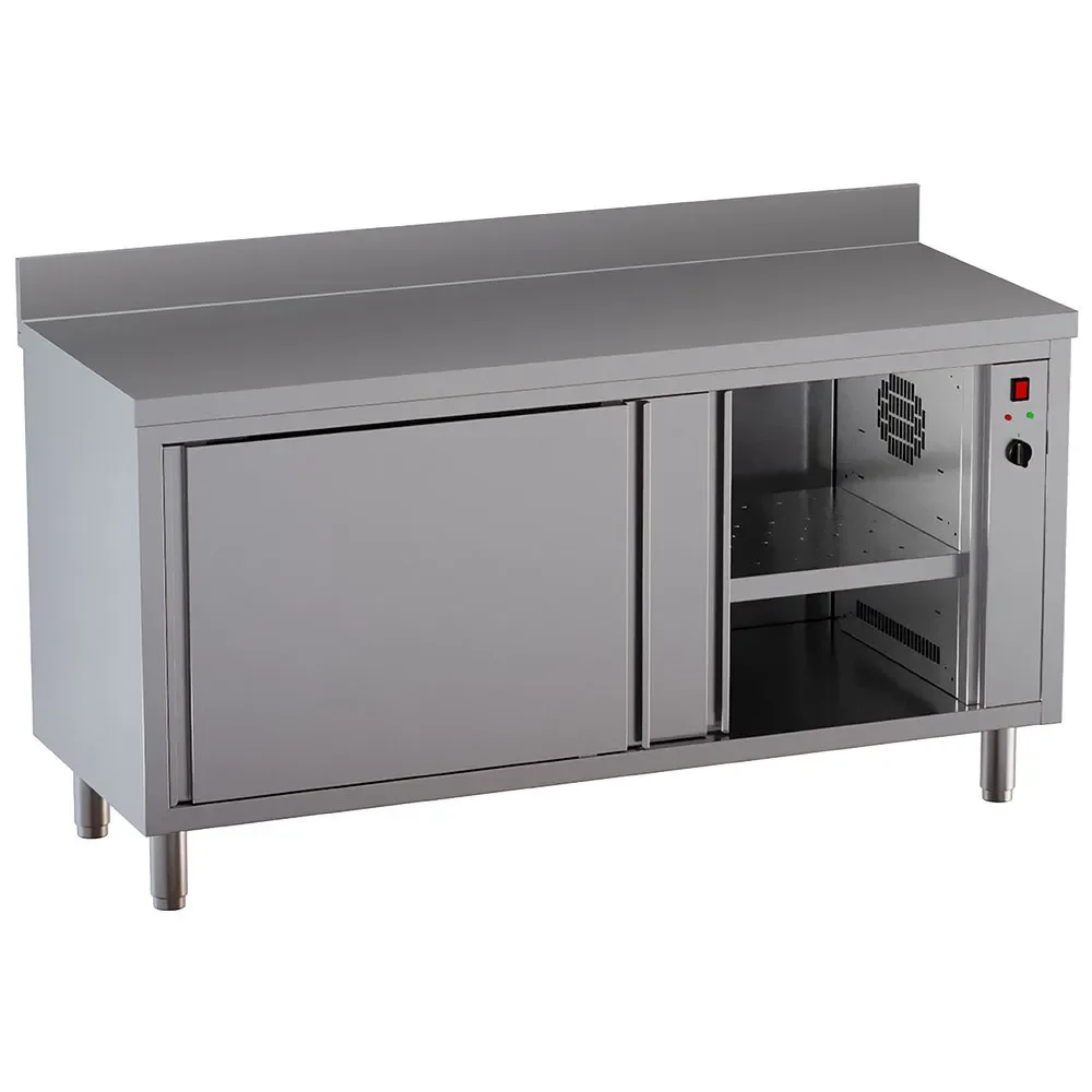 Warmtafelkast met 2 schuifdeuren, met achterrand - Main Image